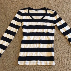 Navy blue & white v neck Tommy Hilfiger XS